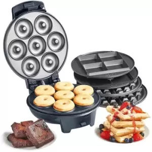 image of VonShef 17023RG Doughnut, Brownie & Waffle Maker - Black