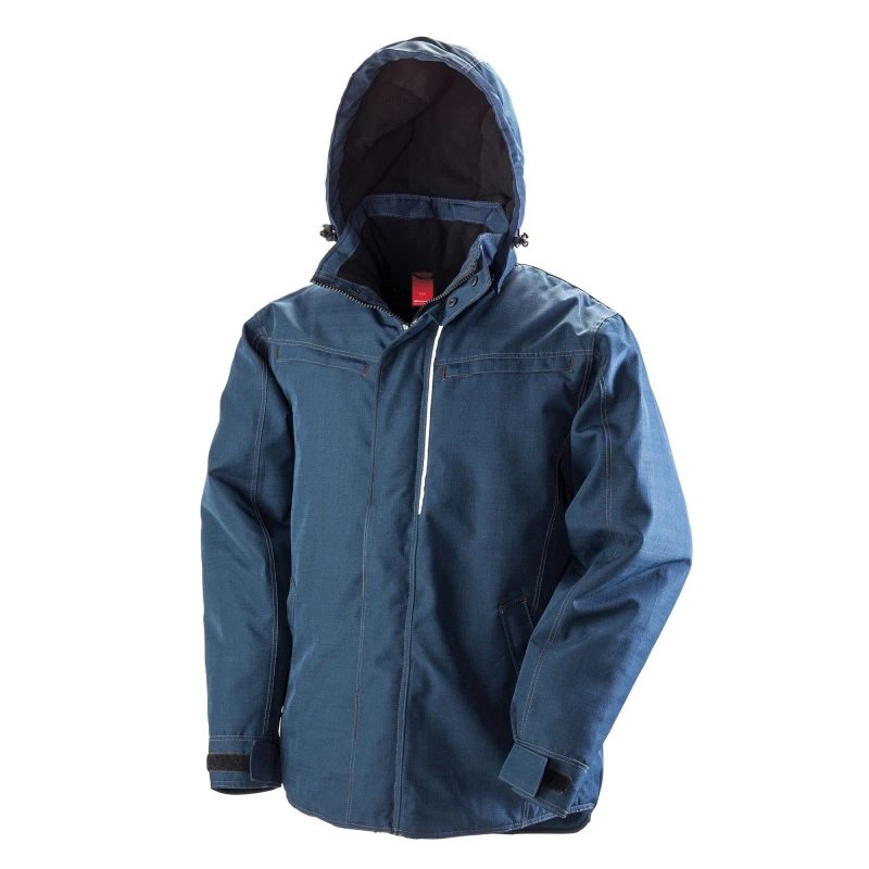 Image of Result Result Men Waterproof Denim Textured Rugged Jacket in Navy Size: X-Small Navy XS Male 5057819009439