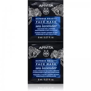 image of Apivita Express Beauty Sea Lavender Face Mask with Moisturizing Effect 2 x 8ml