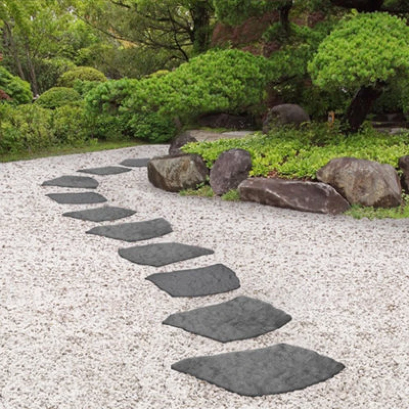 Image of Reversible Stepping Stones Eco-Friendly Natural B Effect Ornamental Recycled Rubber For Garden, Path & Patio X1