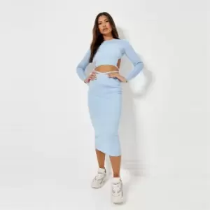 image of Missguided Midaxi Skirt Coord - Blue