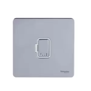 Image of Schneider USFP 13A Unswitched Fused Spur White Insert Polished Chrome - GU5400WPC