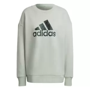 Image of adidas Future Icons Animal Print Sweatshirt Womens - Green