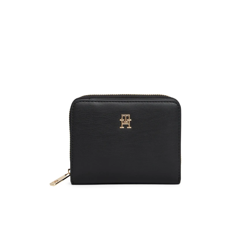 Image of Tommy Hilfiger Womens Icon Medium Zip Around Purse Black female One Size