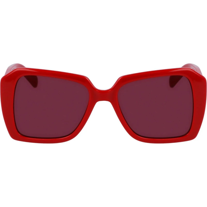 Image of Karl Lagerfeld Womens UV Protection Rectangle Sunglasses Red female One Size