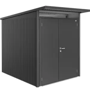 image of Biohort AvantGarde Metal Double Door Garden Shed 5ft9 x 8ft5 A2 - Metallic Dark Grey