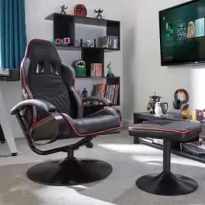 Image of X Rocker Play Milano MultiMedia Reclining Chair with Footstool Black