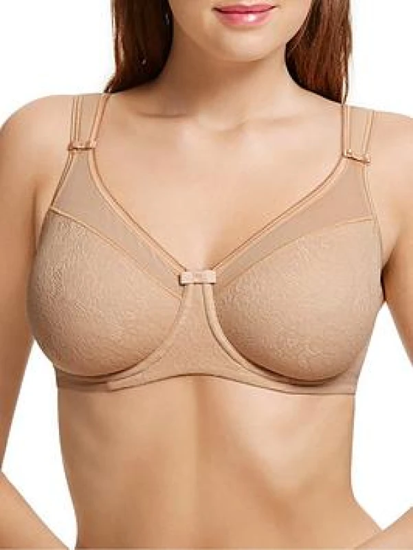 Image of Berlei Womens Beauty Lace Underwired Smoothing Bra - Beige Size: 34D Beige Female 34D