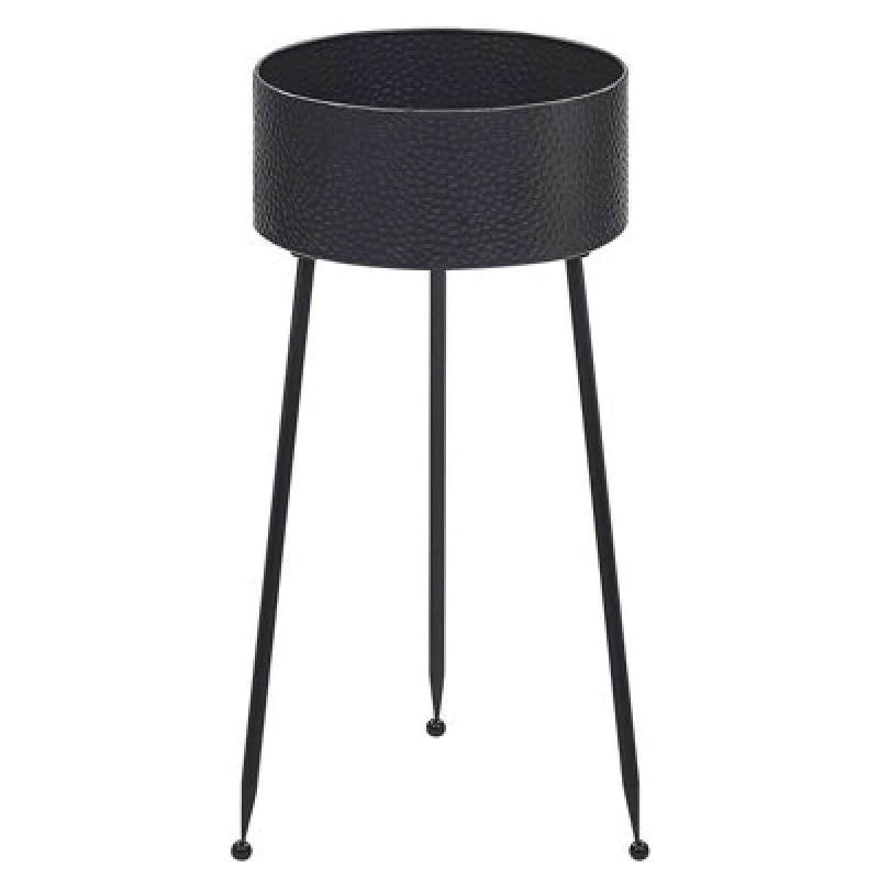 Image of Beliani Plant Stand Leika Metal 29cm Black
