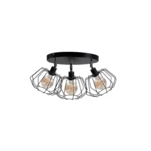 Luna Ceiling Spotlight Clusters Black, 32cm, 3x E27