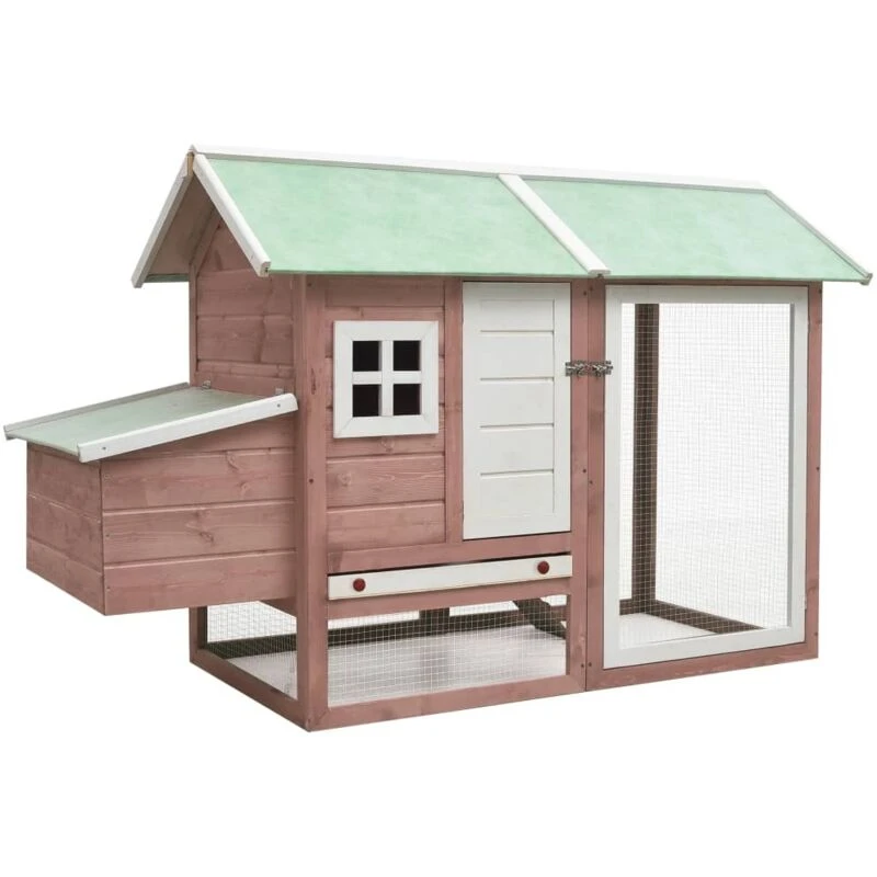 Image of VIDAXL Chicken Cage Mocha 170x81x110cm Solid Pine & Fir Wood Vidaxl 8719883737850