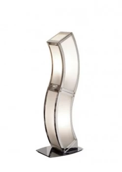 image of E27 Table Lamp 2 Light E27, Polished Chrome, White Acrylic