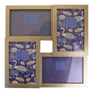Image of Champagne Gold Wall Hanging Multi Photo Frame, Space For 4 Photos
