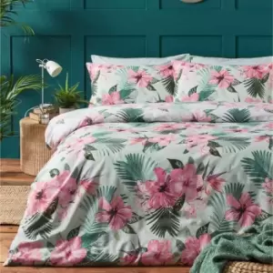 Image of Furn. Hibiscus Single Duvet Cover Set Cotton Polyester Multi
