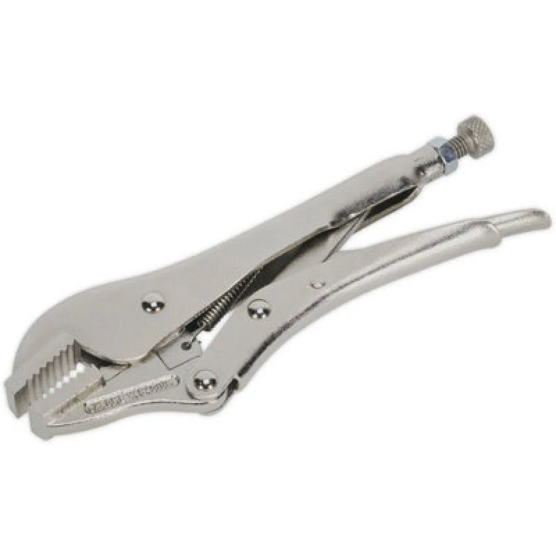Image of Loops 185mm Locking Pliers - Straight Deeply Serrated 30mm Jaws - Hardened Teeth Multi