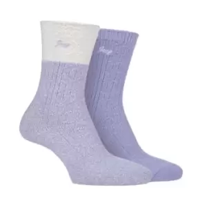 image of Jeep 2 Pack Super Soft Boot Socks Ladies - Purple