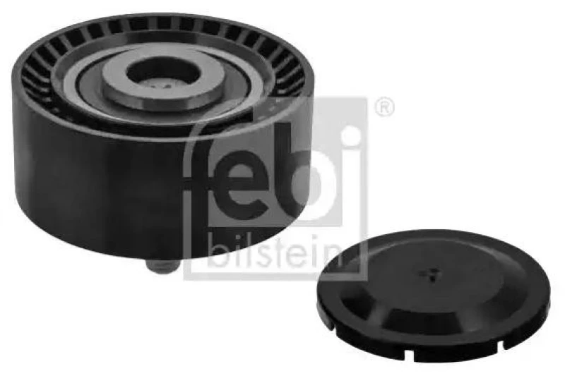 Image of FEBI BILSTEIN 100252 Idler Pulley with screw Plastic Deflection/Guide Pulley,v-ribbed belt (312)