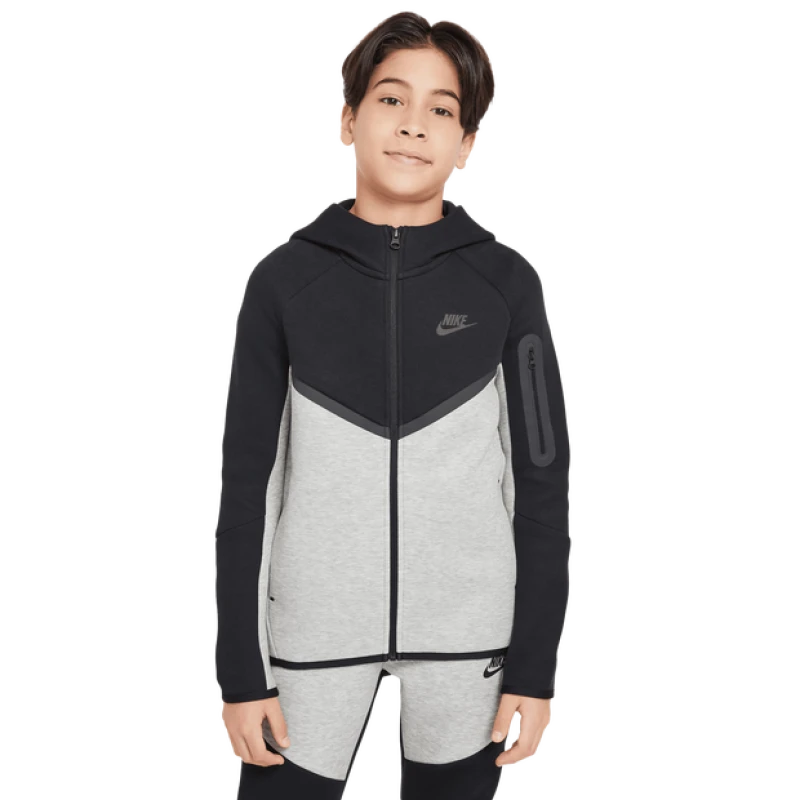 Image of Nike Tech Kid's Hoodies - Grey - Size XS