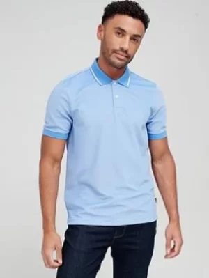 Image of Ted Baker Ellerby Small Logo Polo Shirt, Blue, Size 2, Men