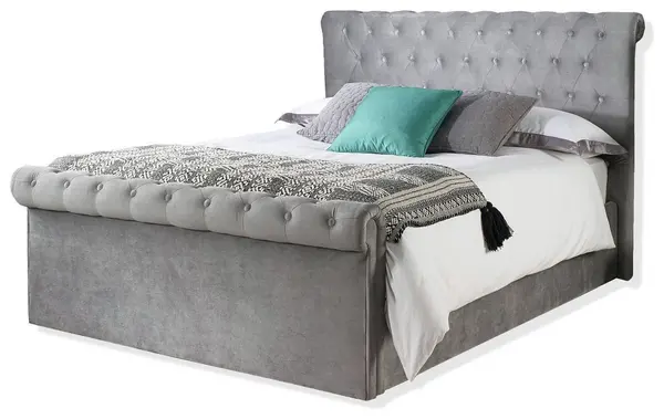 Image of Aspire Aspire Chesterfield Kingsize Ottoman Bed Frame - Grey
