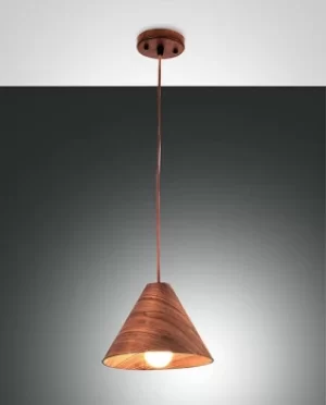 Image of Esino Dome Pendant Ceiling Lights Walnut Glass, E27