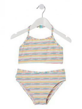 image of Fat Face Girls Multi Stripe Bikini - Multi