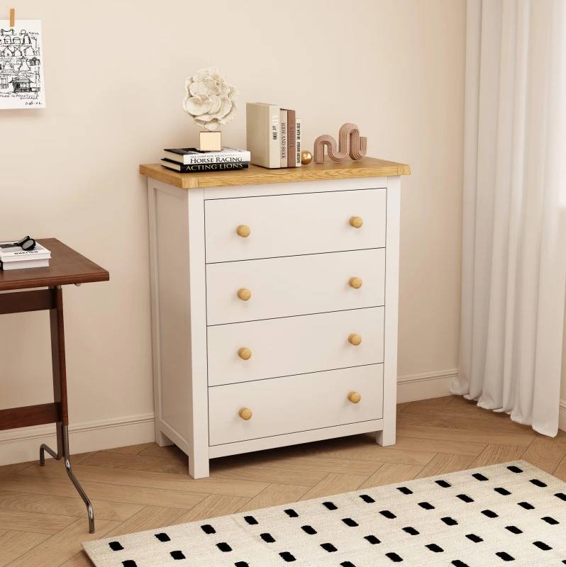 Image of Cabinet Bits Maggiori 4 Drawer Chest Of Drawers Wood Knob