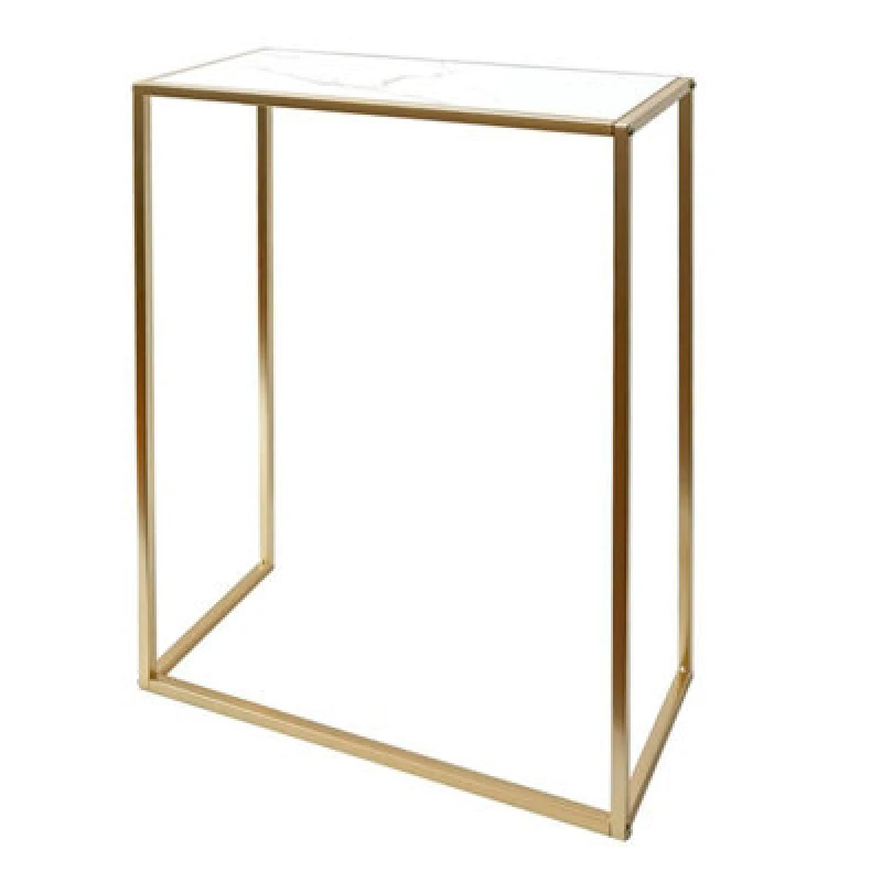 Image of OHS OHS Marble Look Top Slim Console Table with Gold Sturdy Metal Frame, White White One Size Unisex 5027434217700