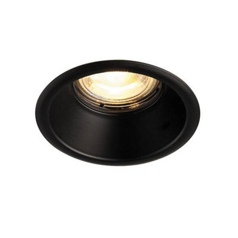 Image of Netlighting Speculo LED Fire Rated 1 Light Bathroom Recessed Downlight Matt Black Glass IP65 Black