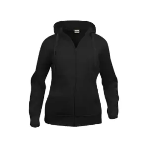 Image of Clique Womens/Ladies Plain Full Zip Hoodie (XL) (Black)