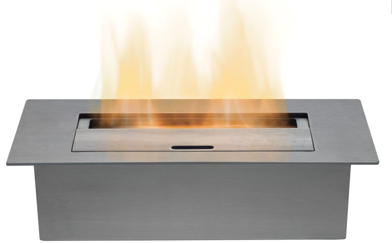 Image of Adam Fires & Fireplaces Large Bio Ethanol Burner in Stainless Steel, 3L Capacity Grey