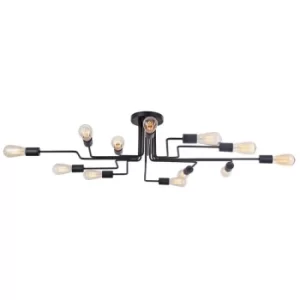Image of Gilbert Ceiling Lamp Black, 12 Light, E27