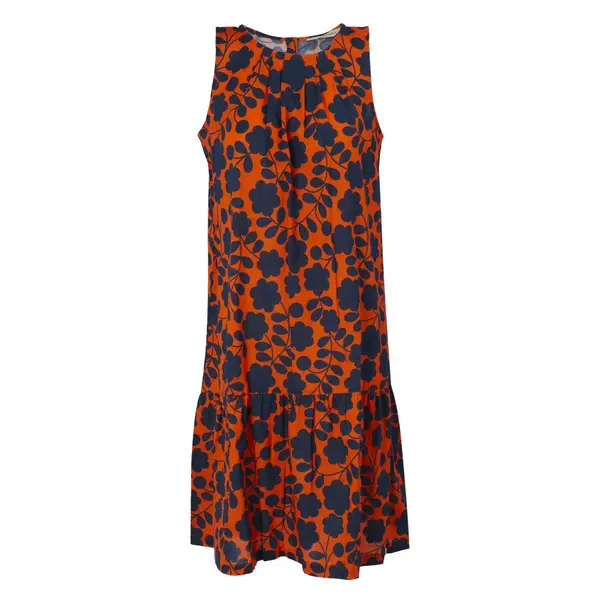 Image of Regatta Womens Orla Cotton Summer Dress 10 - Waist 27' (68cm), Inside Leg 31' Orange Floral RWD048-D5Q-10