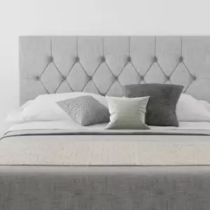 Image of Olivier Upholstered Headboard, Pure Pastel Cotton, Storm - Headboard 60cm Size Single (90x190)