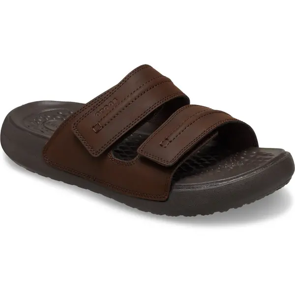 Image of Crocs Mens Yukon Vista II Leather Sliders Sandals UK Size 10 (EU 45-46) Espresso CRC488-ESPRES-10