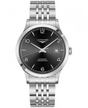 Longines Record Black Dial Stainless Steel Mens Watch L2.821.4.56.6 L2.821.4.56.6