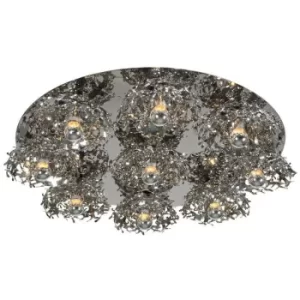 image of Linea Verdace Coral 9 Light Semi Flush Light Stainless Steel