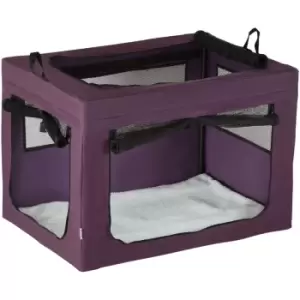 Image of 90cm Pawhut Foldable Pet Carrier w/ Cushion for Medium, Large Dogs - Purple - Purple