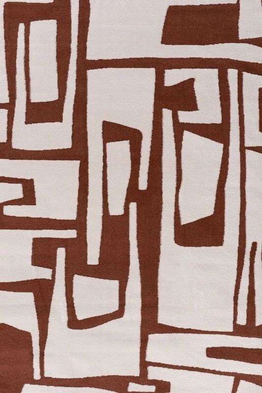 Image of THE RUGS Loft Abstract Living Room Area Rug & Runners Soft Pile in Terracotta Size: 80cm x 150cm Terracotta Unisex 80cm x 150 cm