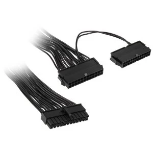 Image of OcUK Professional Dual Power Adapter 24-Pin - Black 15cm