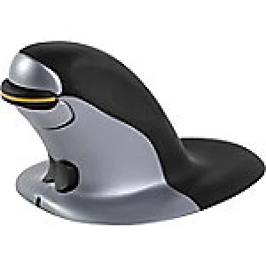 image of Fellowes Medium Wireless Vertical Mouse Penguin Black, Silver