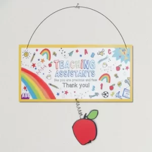 Image of Thank You Teaching Assistant Plaque with Apple Icon