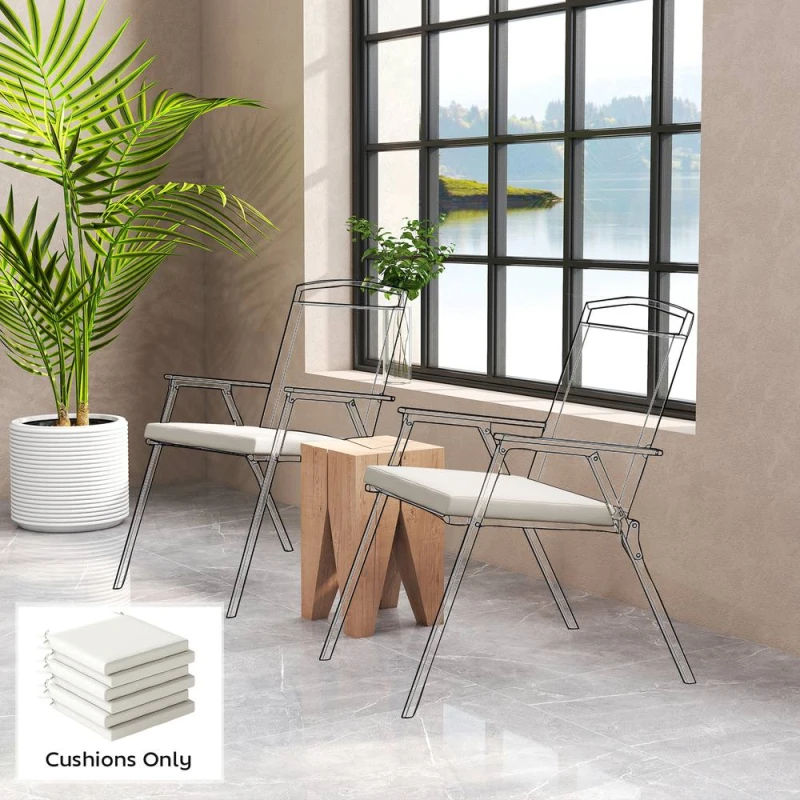 Image of OUTSUNNY Seat Cushions with Machine Washable Cover in Cream Cream Unisex