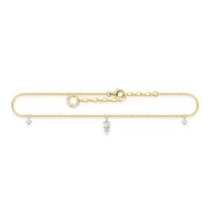 image of THOMAS SABO Gold Plated White Stone Drop Anklet