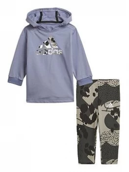 Image of adidas Infant Girls I Dress Set - Multi, Purple/Pink, Size 0-3 Months