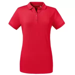 Image of Russell Womens/Ladies Tailored Stretch Polo (S) (Classic Red)