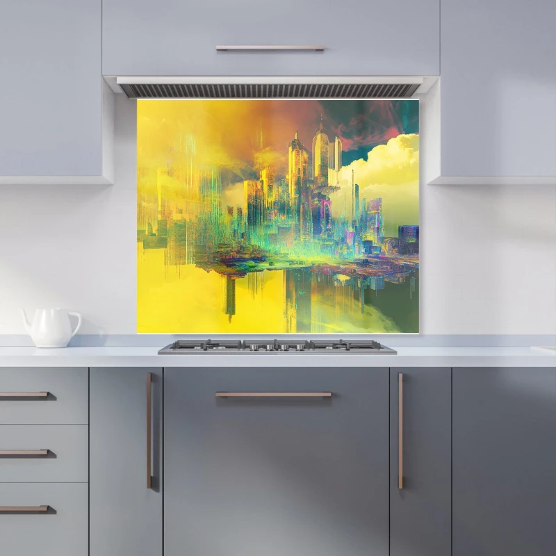 Image of Designer Kitchen Splashbacks Elena Sable: 00059 Kitchen Splashback Size: 700mm x 650mm Multicolor Unisex 700mm x 650mm
