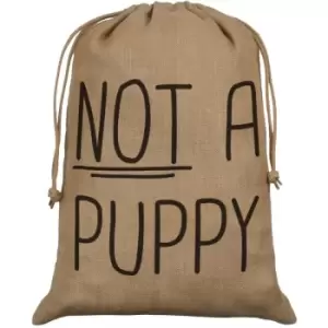 image of Grindstore Not A Puppy Hessian Christmas Santa Sack (One Size) (Brown/Black) - Brown/Black