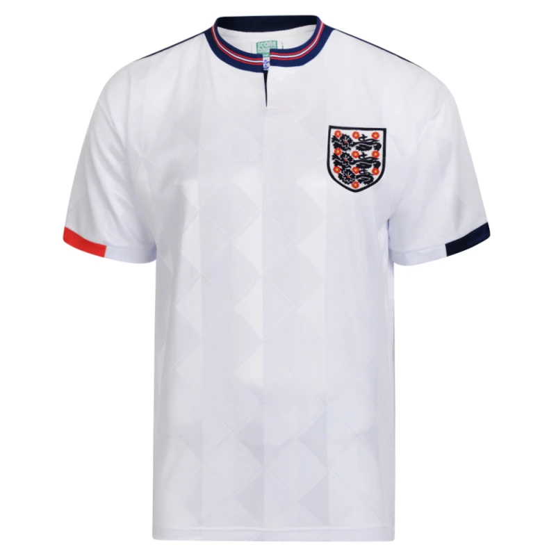 Image of Score Draw England 1989 Retro Football Shirt ENG89HPYSS-S S Mens Sportswear