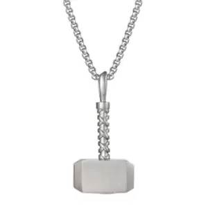 Image of Disney Marvel Stainless Steel Silver Thor Hammer Pendant N600501L-22